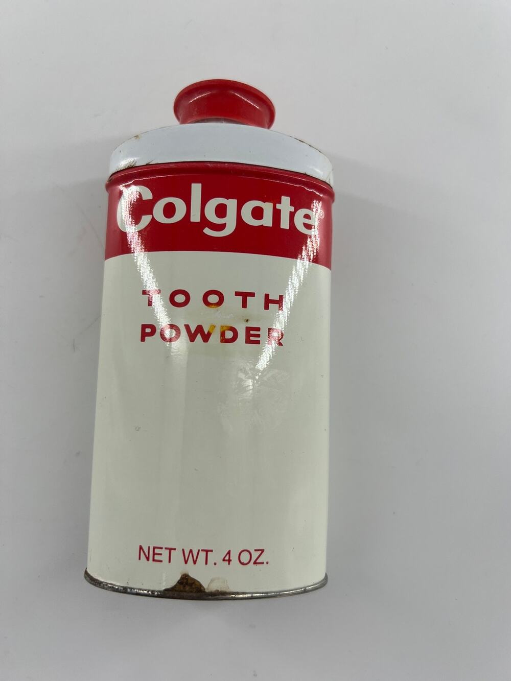 Vintage Colgate Tooth Powder 4 oz  Collectible Metal Tin Mid 20th Century